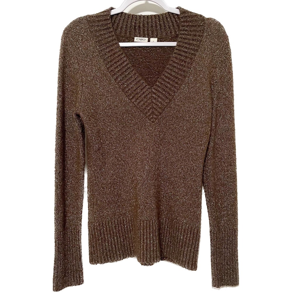 CATOS | Gold Brown V-Neck Sweater Size Small A19